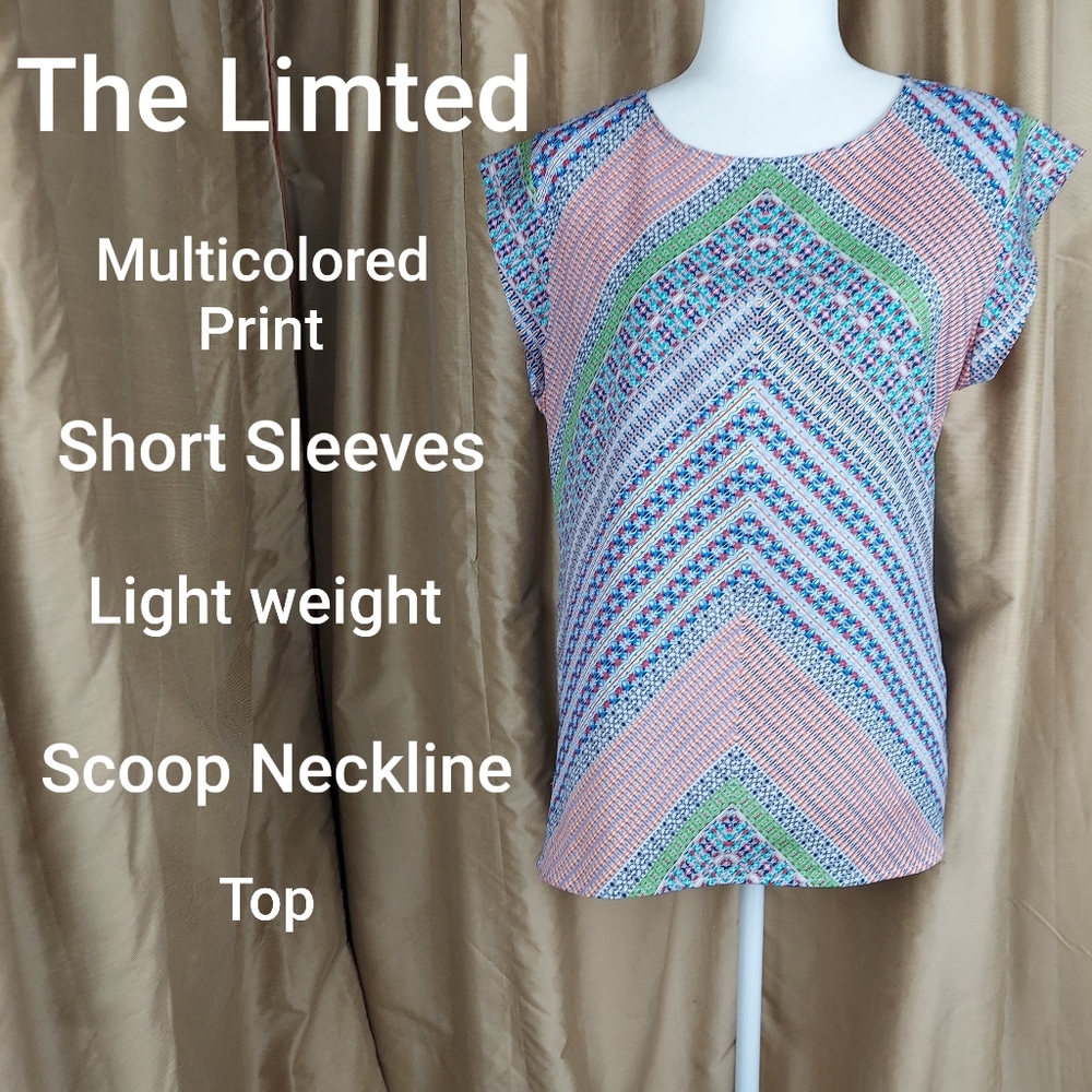 The Limted multicolored print light weight top size L.
